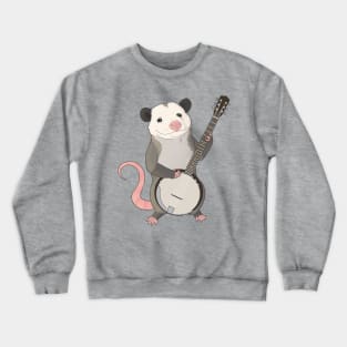 Possum playing the banjo Crewneck Sweatshirt